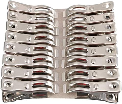 Clothes Pins 32 Pcs Metal Beach Chair Towel Clips,Heavy Duty Stainless Steel Clothespin, Row Cover Clips,Garden Clips,Greenhouse Clamps