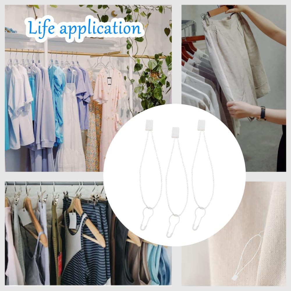 1000Pcs Hang Tag Fastener and 1000Pcs Safety Pins White Hanging Tag Nylon String Snap Lock Metal Ground Pins for Clothing Tags and Labels