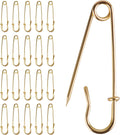 20 Pack of 2-Inch Heavy-Duty Steel Safety Pins – Ideal for Blankets, Clothing, Crafts, and Canvas Work – Gold