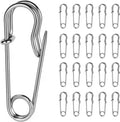 1.1 Inch Large Safety Pins, 20 Pcs Heavy-Duty Steel Safety Pins for Clothes Silver Big Safety Pin for Sewing Arts DIY Crafts