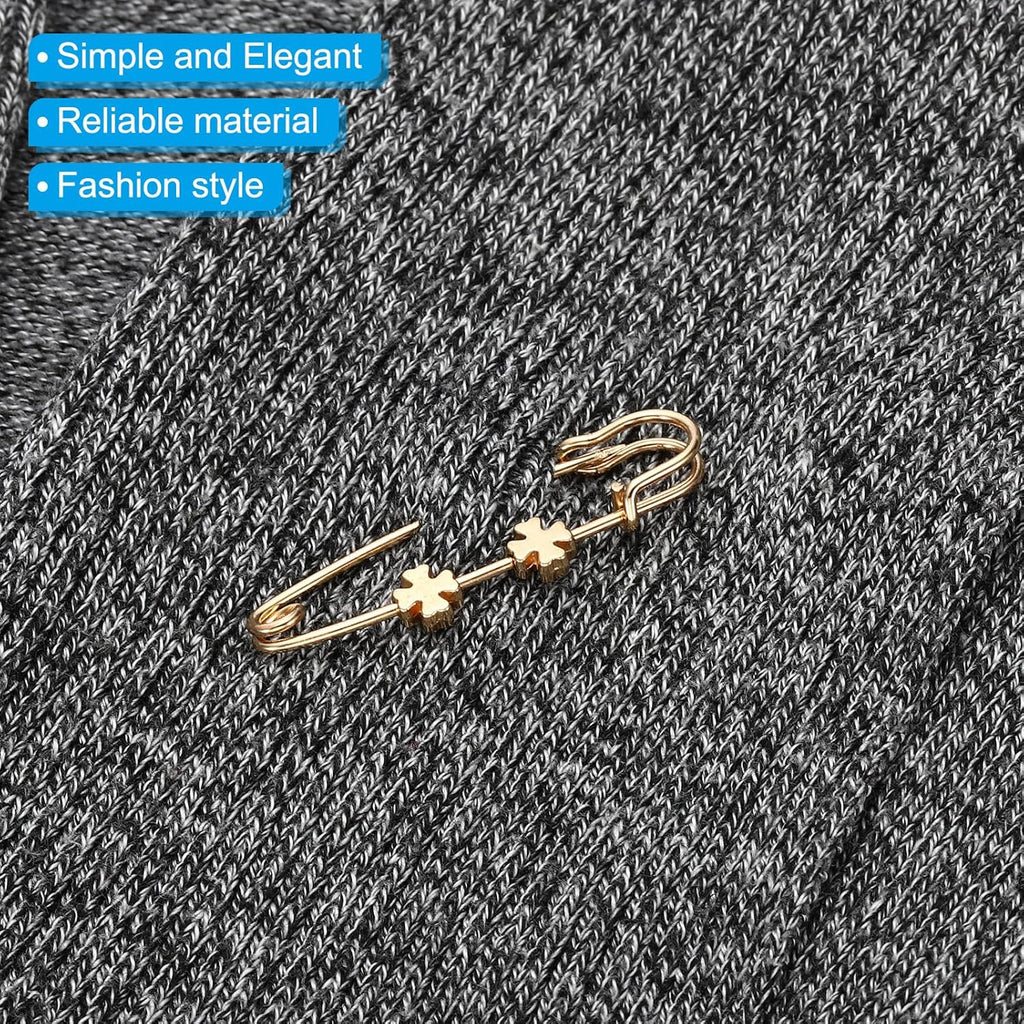 Decorative Pins for Clothing Fashion Safety Pins Simulation Pearl Safety Pins, 6Pcs Faux Pearl Brooch Pins for Women Clothing Sweater Shawl Decoration