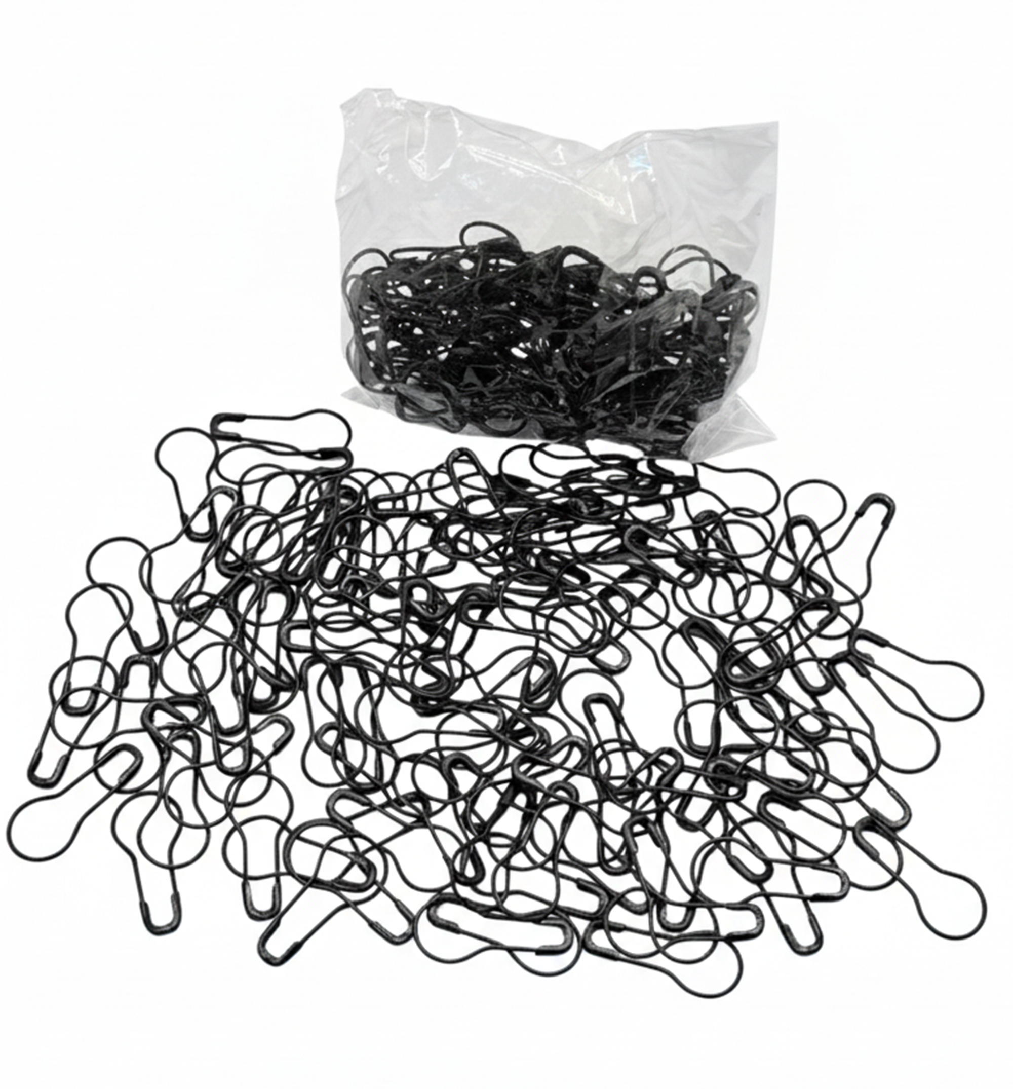 Metal Safety Pins, 500 Pack Bulk Set, Rust Resistant Steel, 0.8 Inch Gourd Shape for Clothing Tags, Crafts, Sewing, DIY Project (Black)