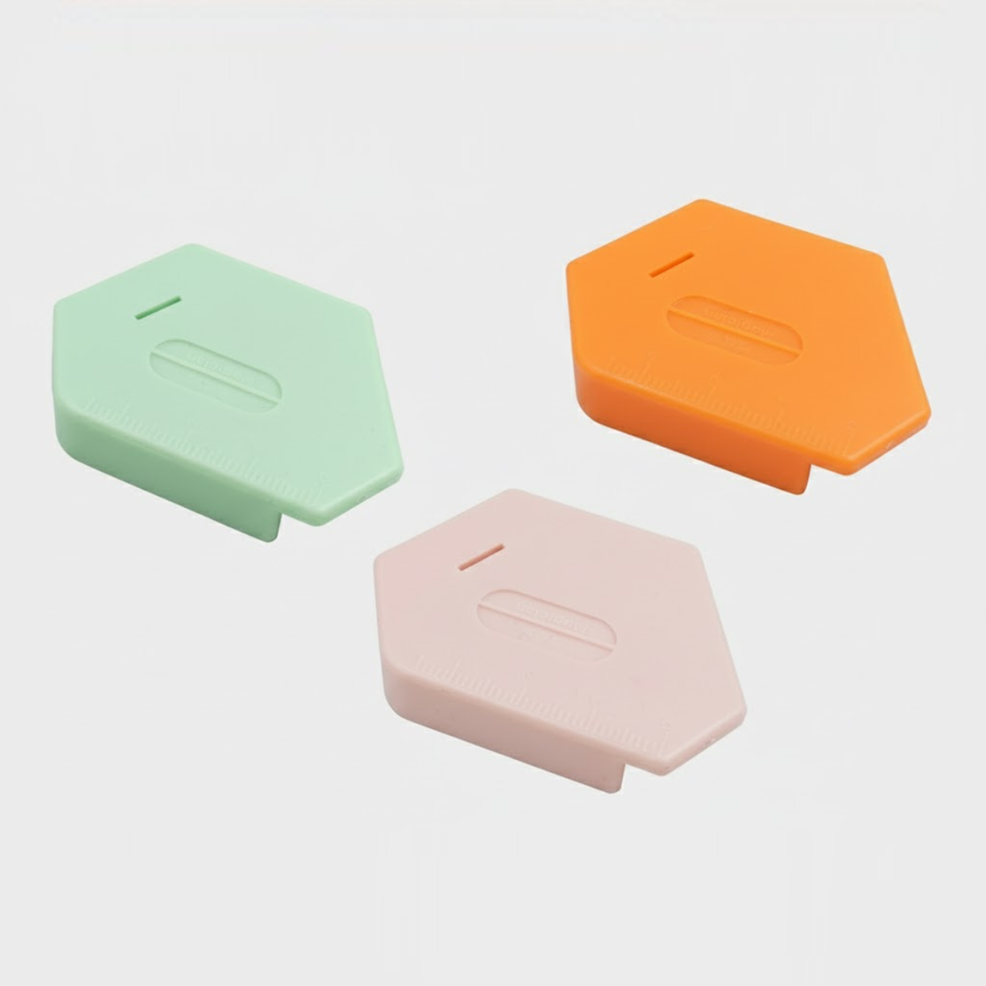 SewEasy 3 Pack Mini Sewing Seam Measuring Guides, Plastic Fabric Edge Gauge Tools, Pastel Colors, Hexagon Shape for Quilting, Stitching, Craft and DIY Sewing Projects